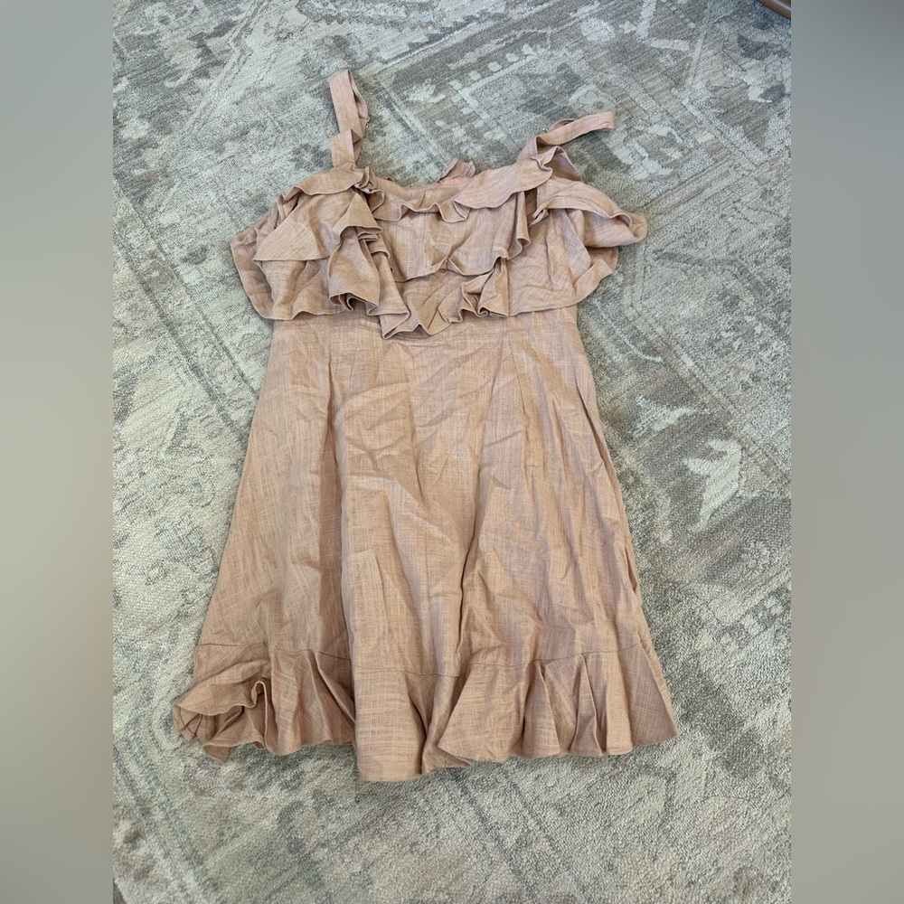 Hello Molly Ruffled Sleeveless Dress in Light Pink